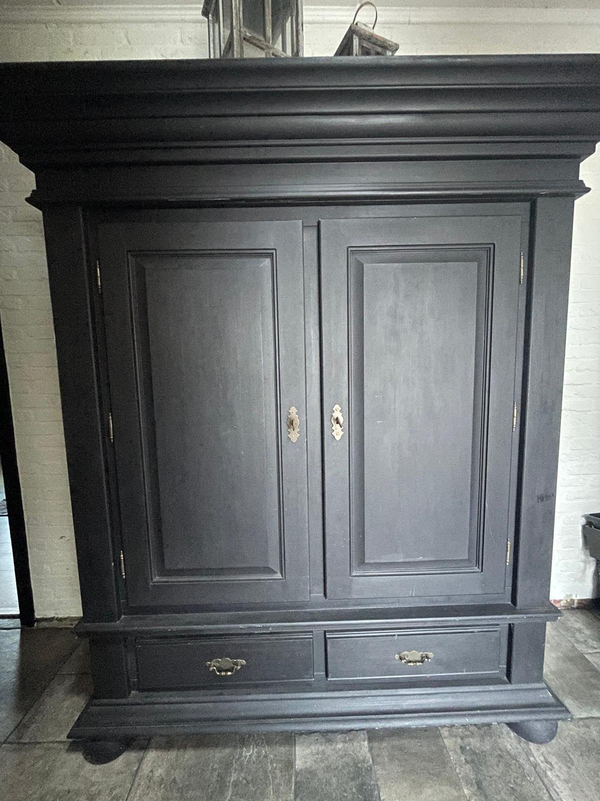Zwarte kast met lades en legplanken, Antiek en Kunst, Ophalen