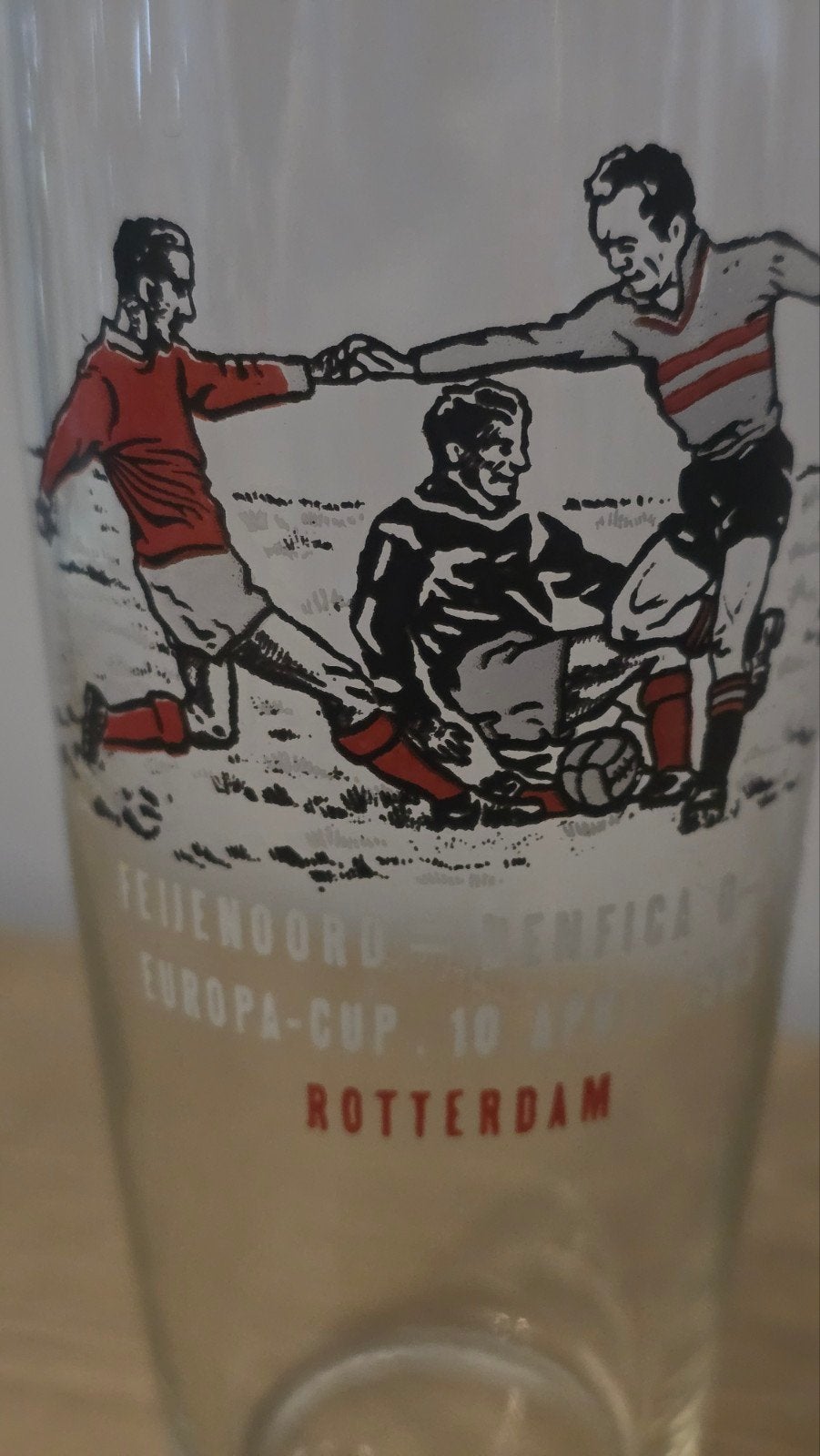 Feyenoord - Benfica Europa Cup glas 1963, Ophalen of Verzenden, Gebruikt, Feyenoord, Overige typen