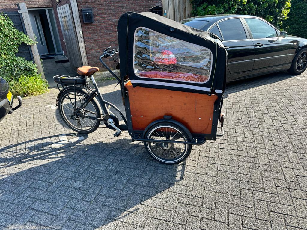 Troy Bakfiets Compleet, Gebruikt, Huif, 2 kinderen, Trommelrem