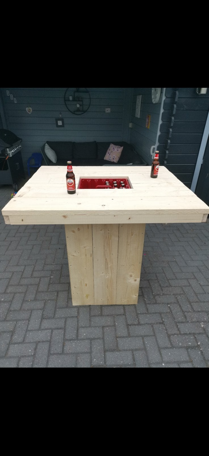 Bartafel statafel, Ophalen, Zo goed als nieuw, Rond, Hout