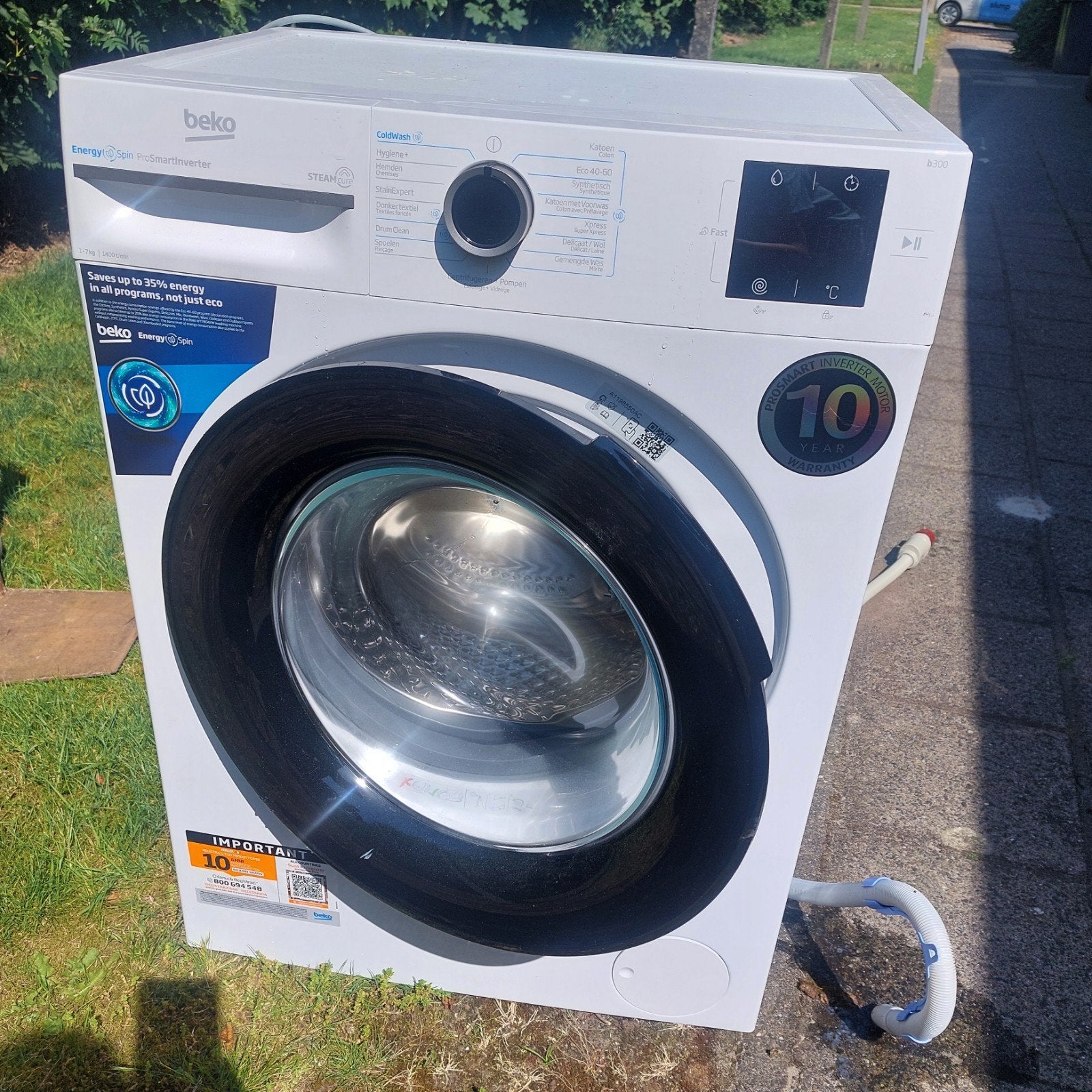 Als nieuw Beko BM3WFU3741W EnergySpin Wit wasmachine, Witgoed en Apparatuur, Wasmachines, Ophalen, Zo goed als nieuw, 1200 tot 1600 toeren