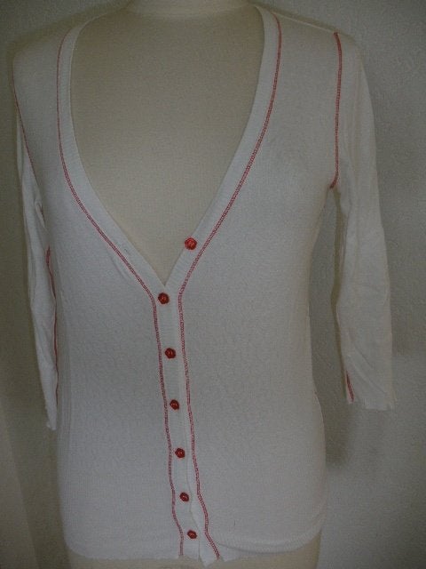 Bon'a Parte vest wit met rode stiksels maat M, Kleding | Dames, Maat 38/40 (M), Ophalen of Verzenden, Zo goed als nieuw, Wit