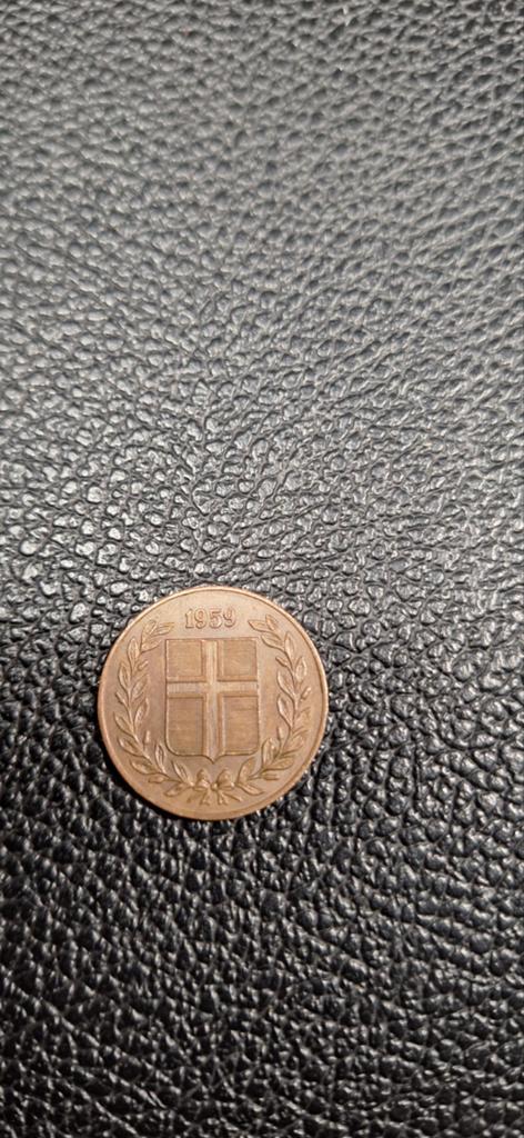Ijsland 5 aurar 1959, Ophalen of Verzenden, Overige materialen