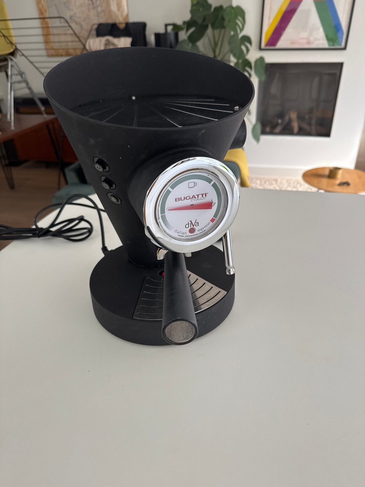 Bugatti Diva Espressomachine - Stijlvol en Functioneel, Stoompijpje, Espresso apparaat, Gemalen koffie, Ophalen of Verzenden