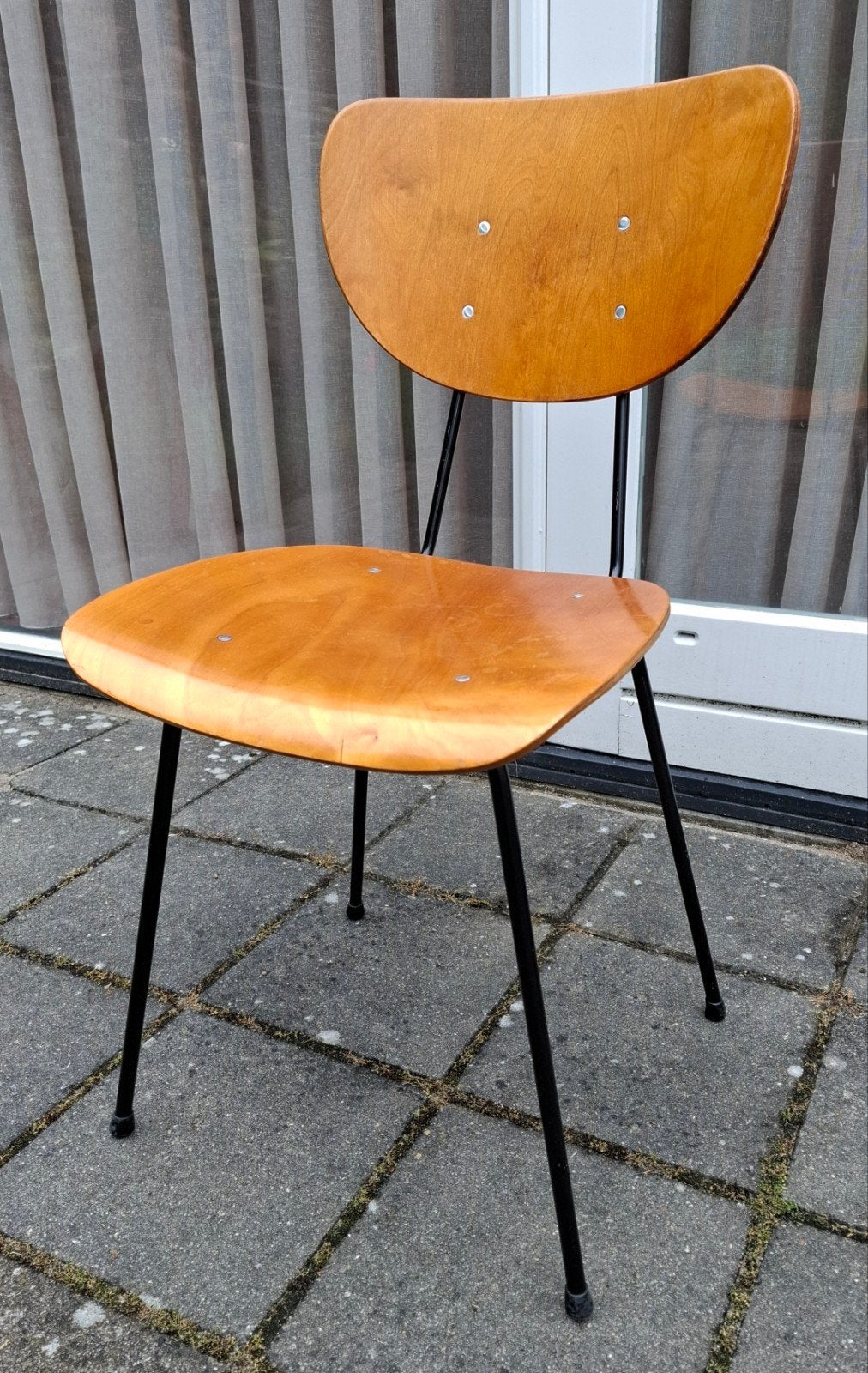 Vintage design stoel,  jaren 60., Ophalen, Zwart, Metaal, Eén