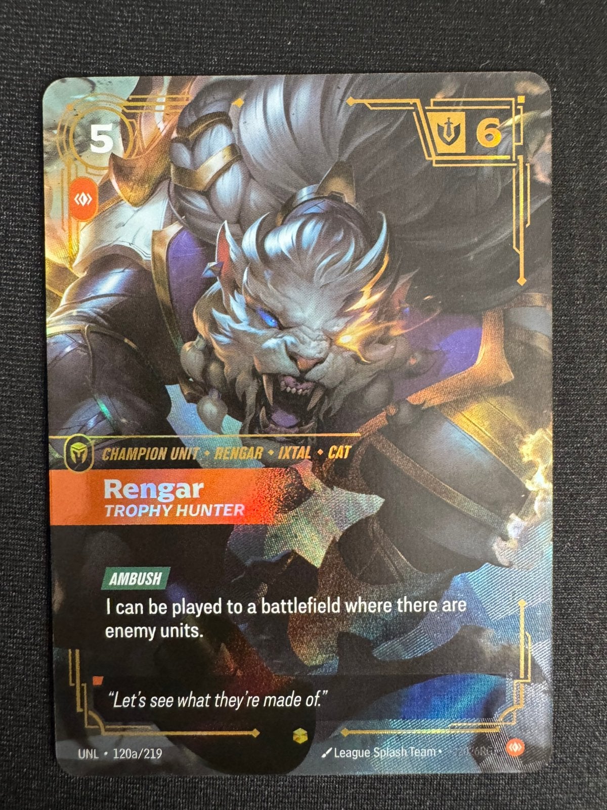 Riftbound TCG Rengar Trophy Hunter 120a/219 Unleashed, Ophalen of Verzenden, Nieuw