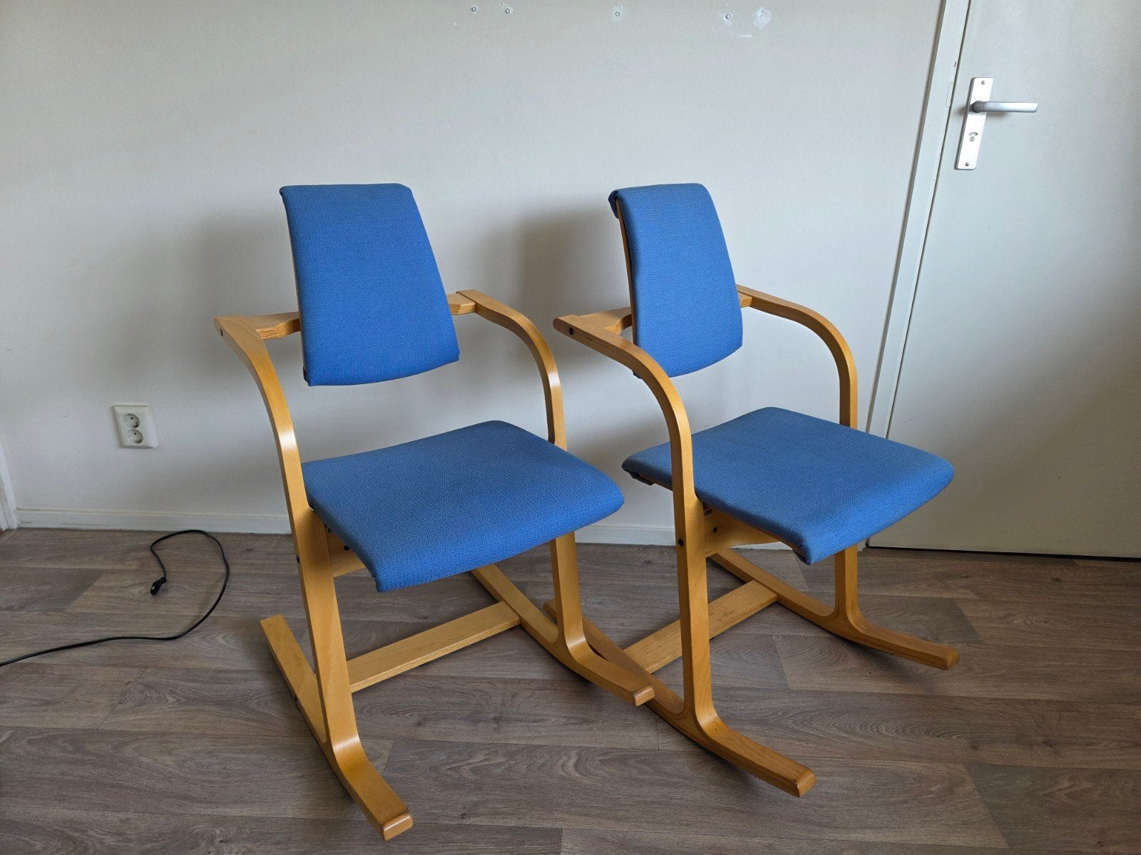 Set van 2 Stokke Actulum stoelen - Blauw, Ophalen, Gebruikt, Blauw, Twee