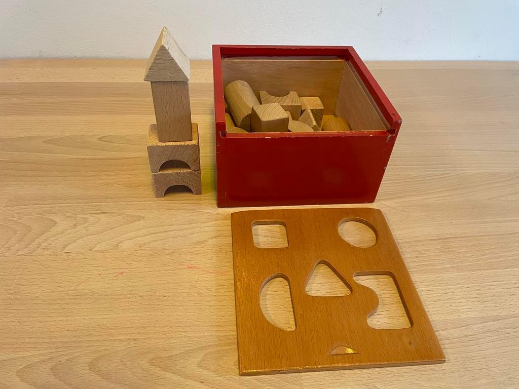 Vintage houten blokken/ vormen stoof, Ophalen of Verzenden, Gebruikt, Overige typen