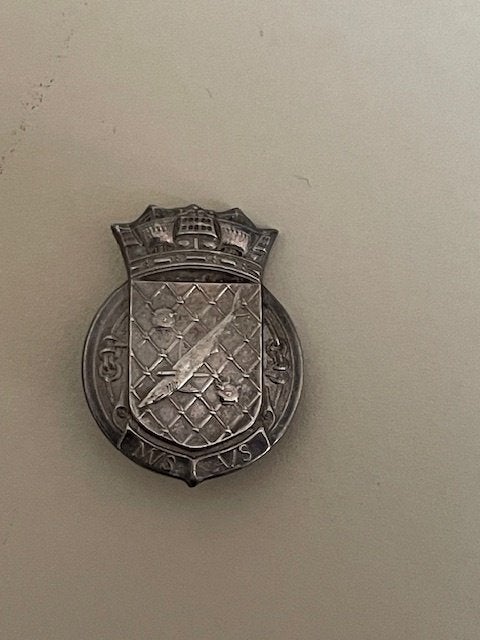 Zilveren penning A/S M/S Royal Navy mijnenveeg. 1940 - 1945., Verzamelen, Ophalen, Marine, Engeland, Lintje, Medaille of Wings