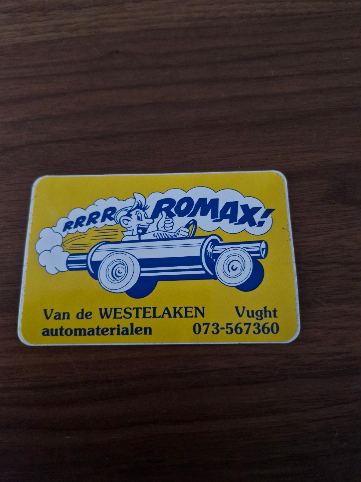 652 Vintage Romax Automaterialen Sticker - Van de Westelaken