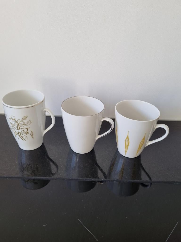 Mosa koffiekommetjes, 3 stuks, porselein, Huis en Inrichting, Ophalen, Porselein, Overige stijlen, Kom(men)