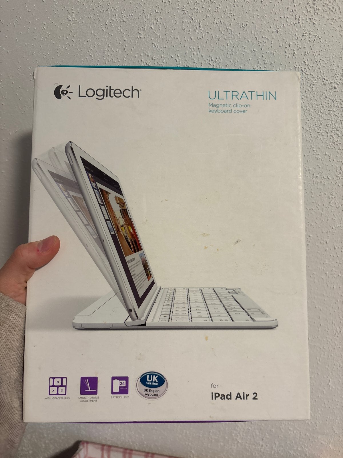 Logitech Ultrathin Keyboard Cover voor iPad Air 2, Draadloze ontvanger, Nieuw, Ophalen of Verzenden, Draadloos