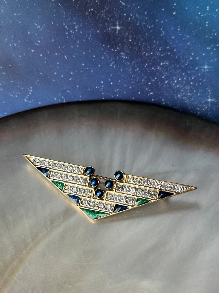 Art deco stijl vintage broche, Sieraden, Tassen en Uiterlijk, Ophalen of Verzenden, Overige materialen, Broche