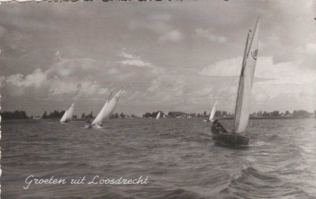 LOOSDRECHT Zeilen op de Plassen Groeten, Verzenden, 1940 tot 1960, Gelopen, Noord-Holland