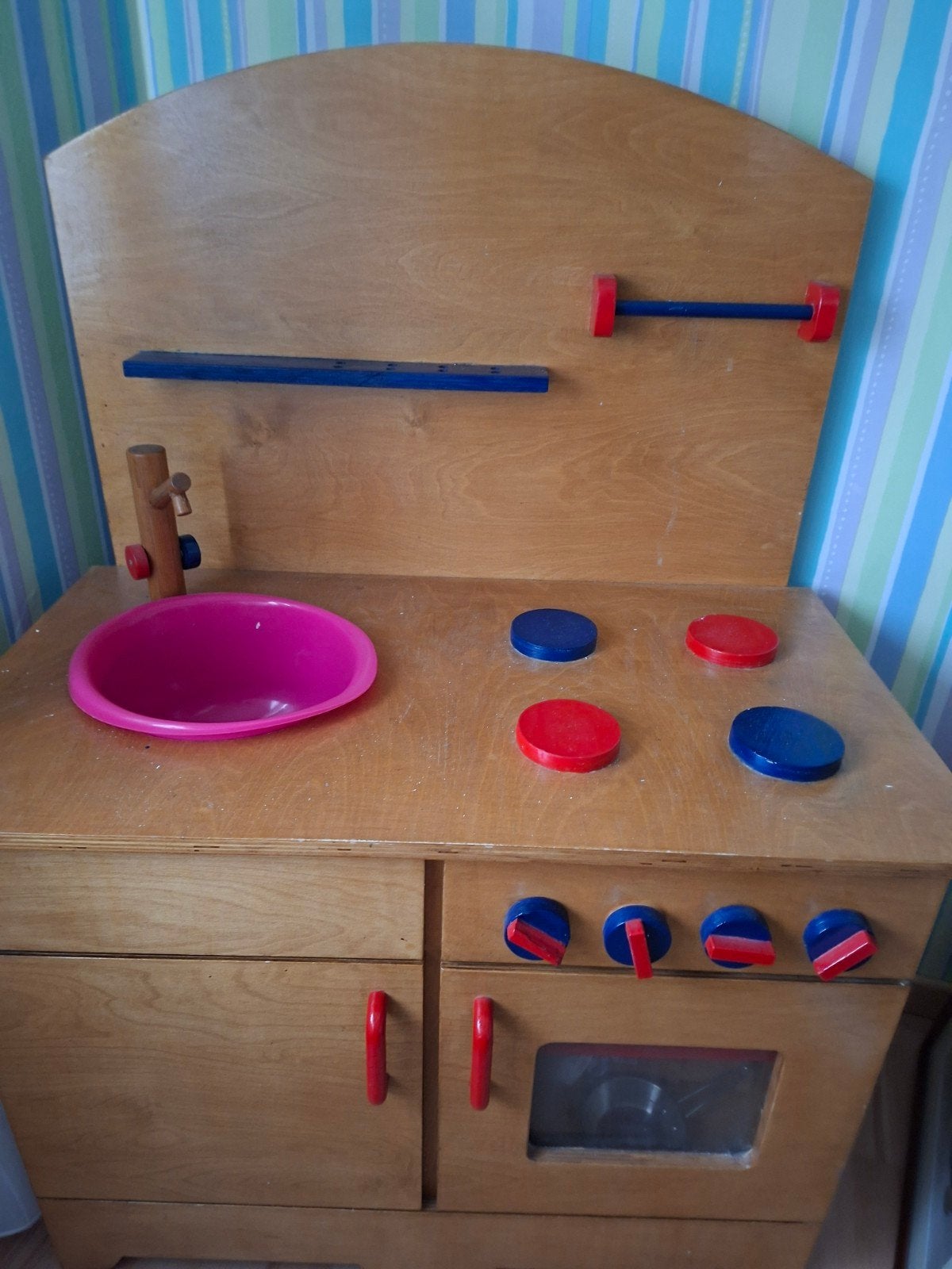 Houten speelkeuken met accessoires, Ophalen, Gebruikt, Hout, Speelkeuken