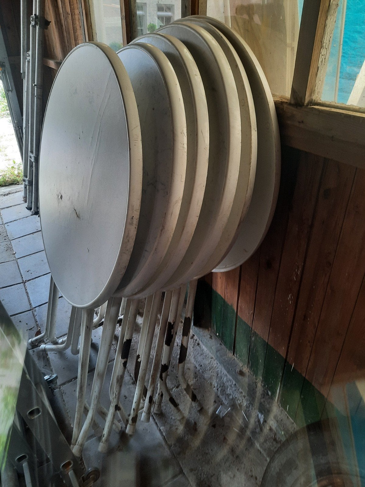 6 statafels, Tuin en Terras, Tuintafels, Gebruikt, Rond, Ophalen