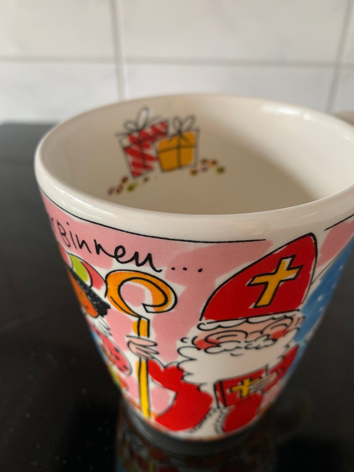 Blond sinterklaas zwarte pietmok 1 x, Ophalen of Verzenden, Zo goed als nieuw