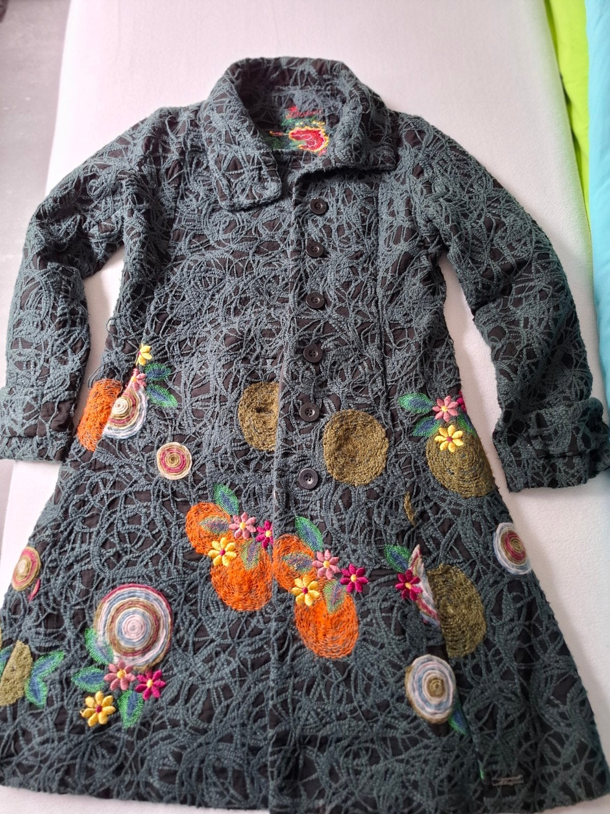 Desigual jas met borduursels en bloemenpatroon, Maat 38/40 (M), Verzenden, Desigual, Gedragen