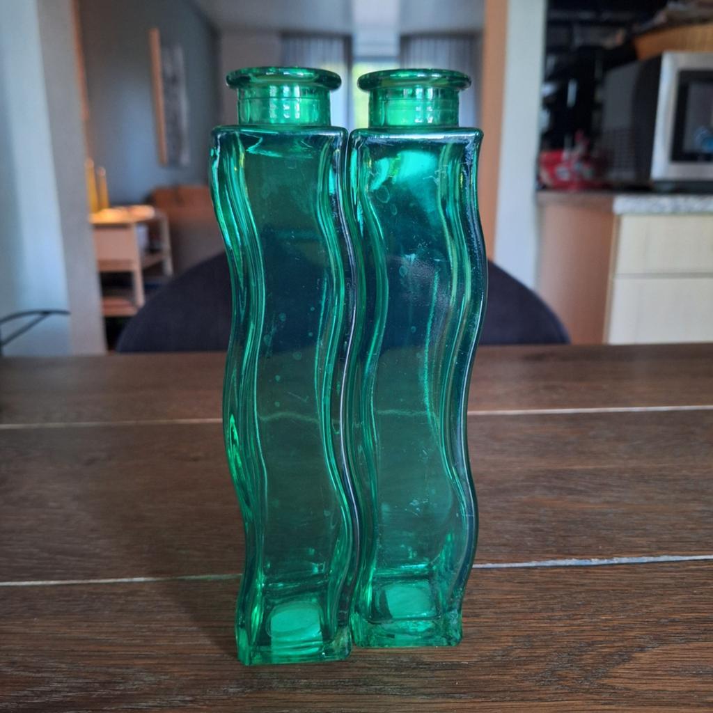 IKEA jaren '90 groene glazen vazen set, Ophalen of Verzenden