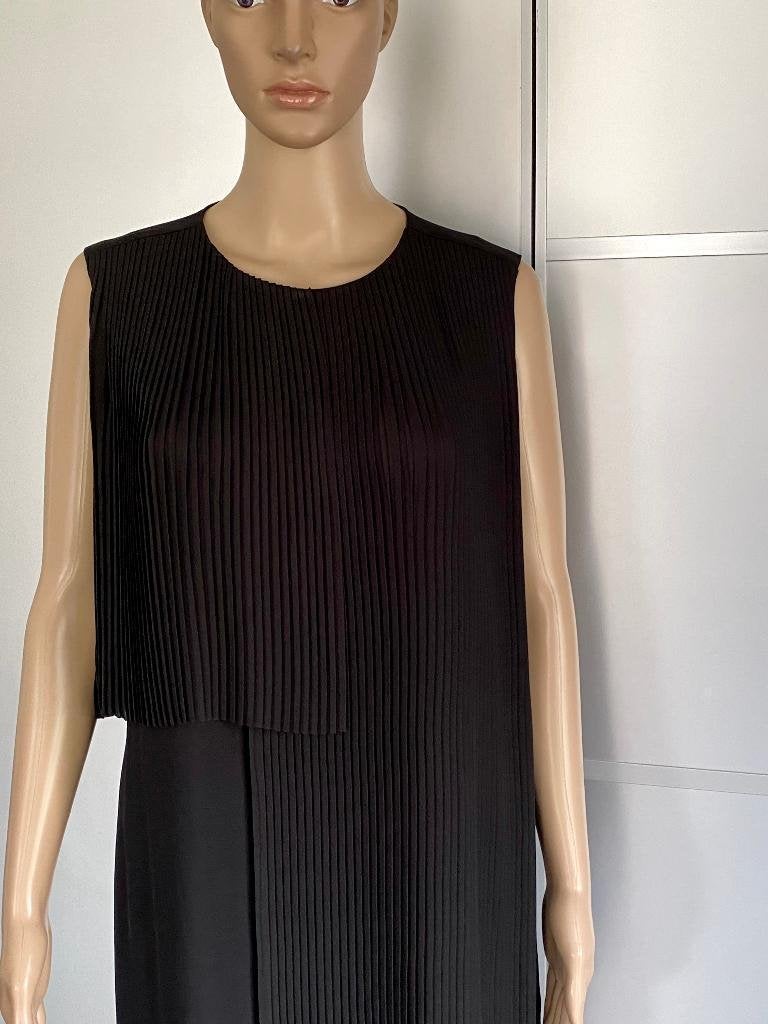 K05 Benetton maat M=38/40 jurk jurkje zwart plisse, Kleding | Dames, Jurken, Maat 38/40 (M), Benetton, Zwart, Ophalen of Verzenden
