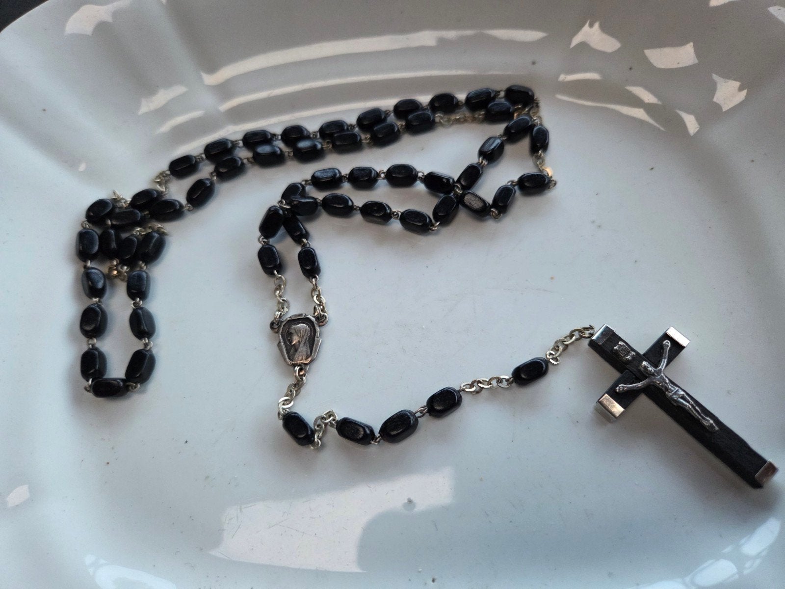 oude rozenkrans ketting, Verzamelen, Verzenden, Zo goed als nieuw, Sieraad