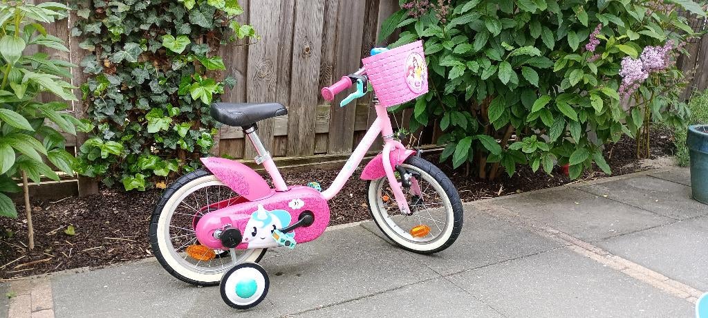Mesjesfiets Eenhoorn B'twin 14 inch, Fietsen en Brommers, Fietsen | Kinderfietsjes, Ophalen, Zijwieltjes, BTWIN, Schijfrem