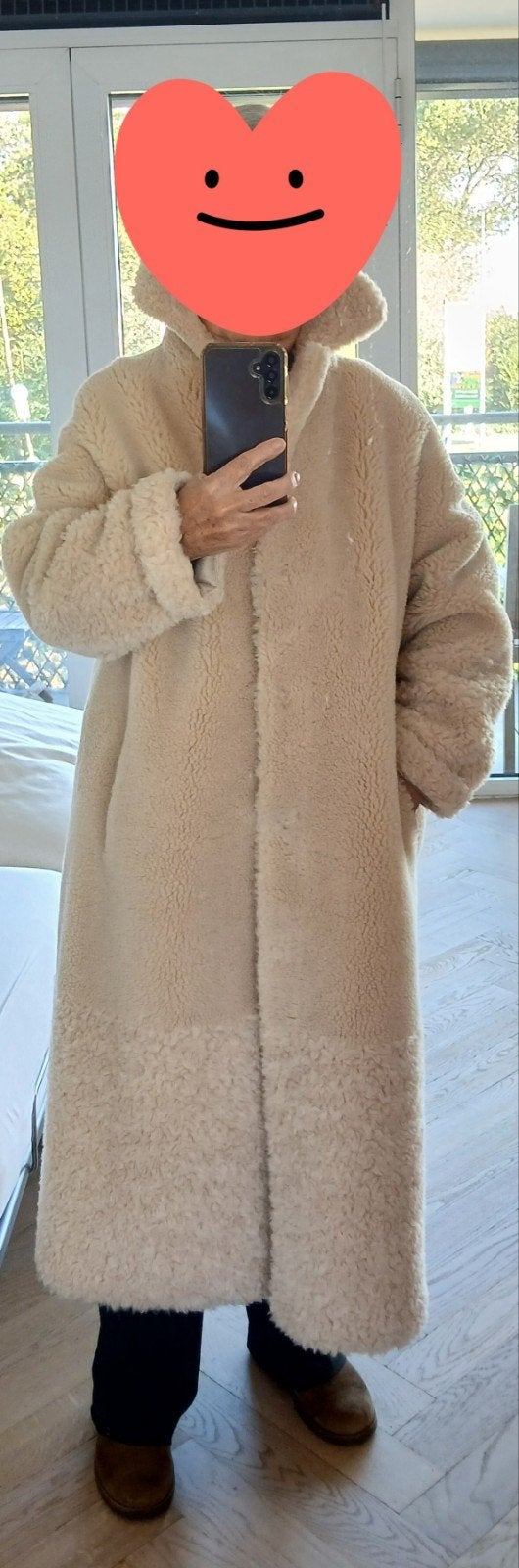 Omkeerbare Studio AR Floor Teddy wollen jas | Camel/Beige, Maat 38/40 (M), Beige, Nieuw, Studio AR