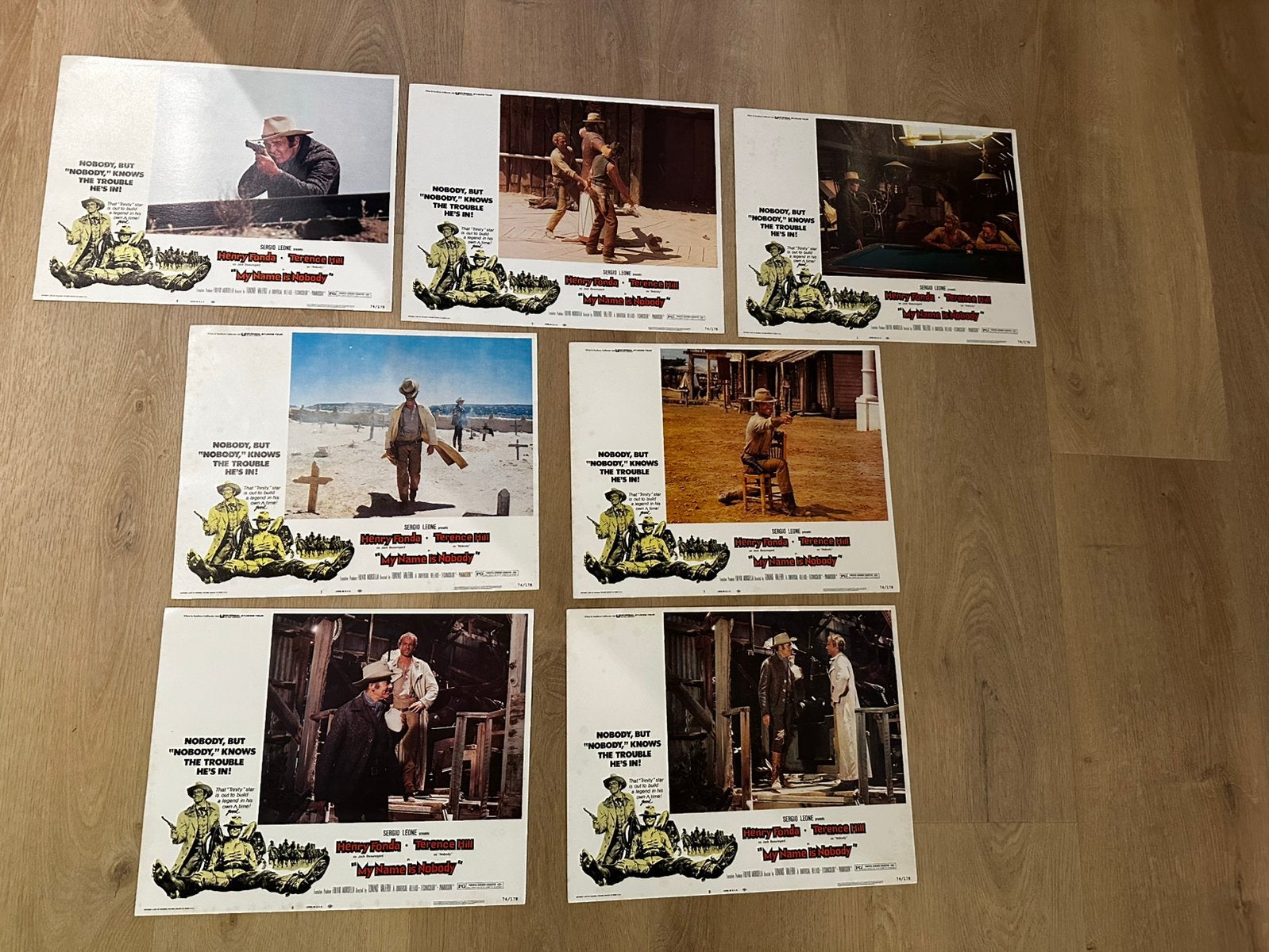 Lobby card set My name is nobody, Ophalen of Verzenden, Zo goed als nieuw, Foto of Kaart