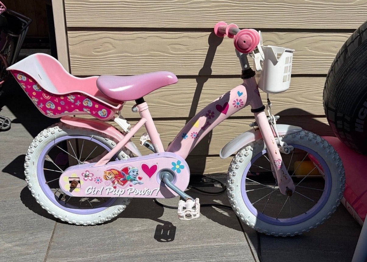 Paw Patrol kinderfiets 14 inch, Fietsen en Brommers, Fietsen | Kinderfietsjes, Ophalen, Gebruikt, Minder dan 16 inch