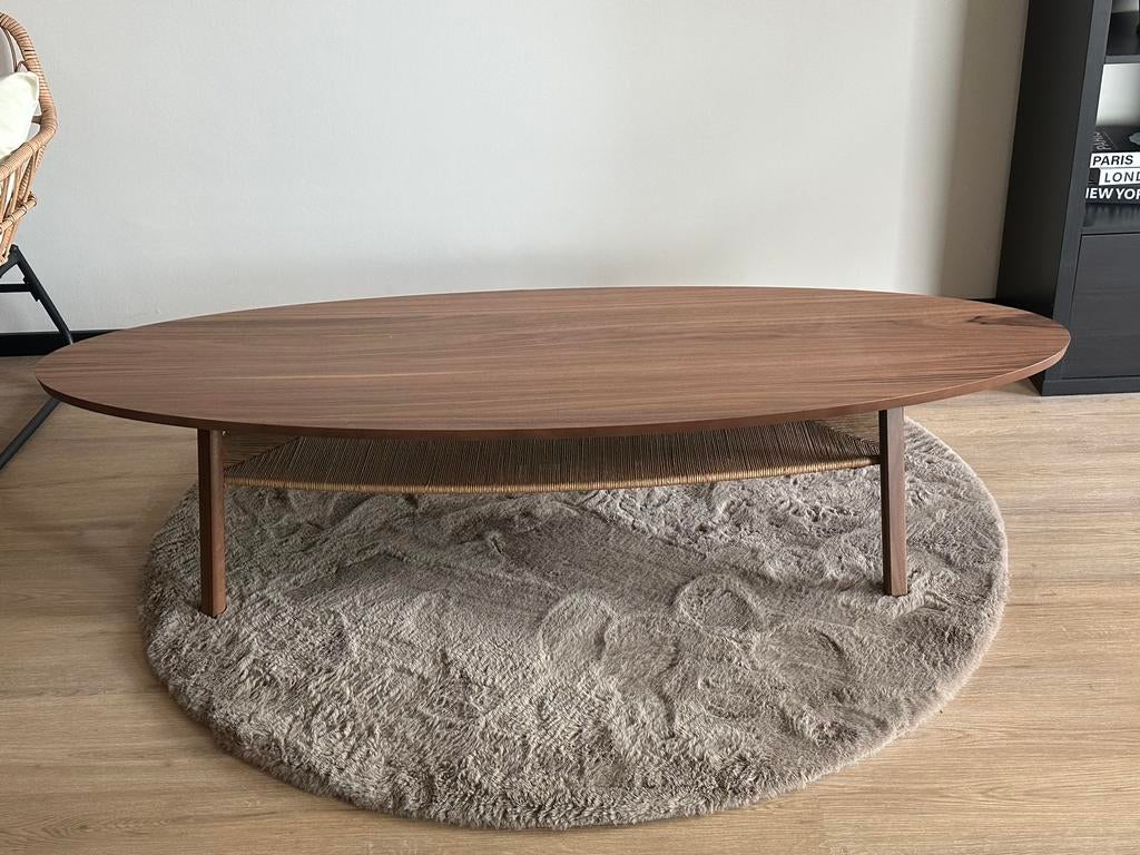 Ikea salontafel, Stockholm, walnootfineer, Ophalen, 50 tot 100 cm, Zo goed als nieuw, 150 tot 200 cm