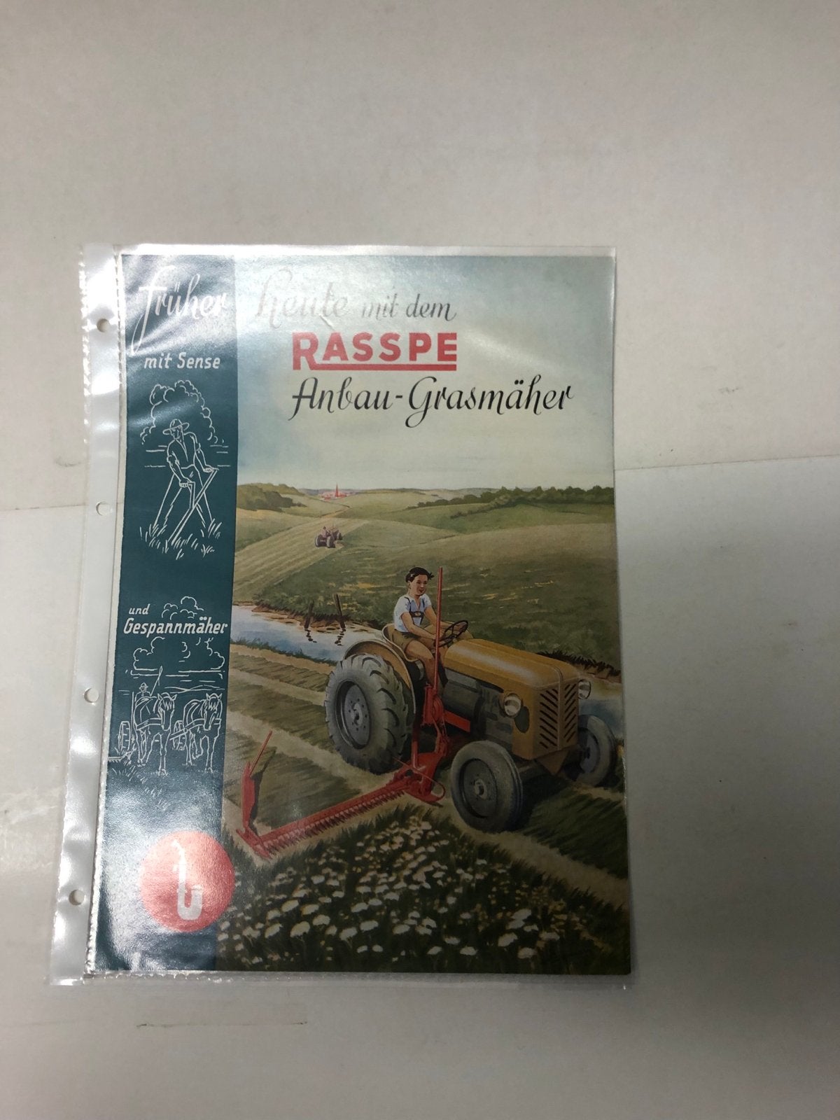 Rasspe Anbau-Grasmäher brochure - Vintage landbouw, Ophalen of Verzenden, Gelezen, Algemeen