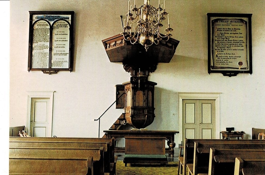 Oud-Alblas, Interieur Herv. Kerk, Ophalen of Verzenden, 1940 tot 1960, Ongelopen, Zuid-Holland