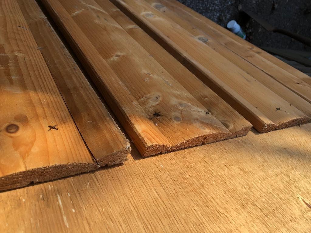 4 planken met motief sierlijst, bijv. windveren kippenhok, Ophalen, Gebruikt, Minder dan 180 cm, Planken