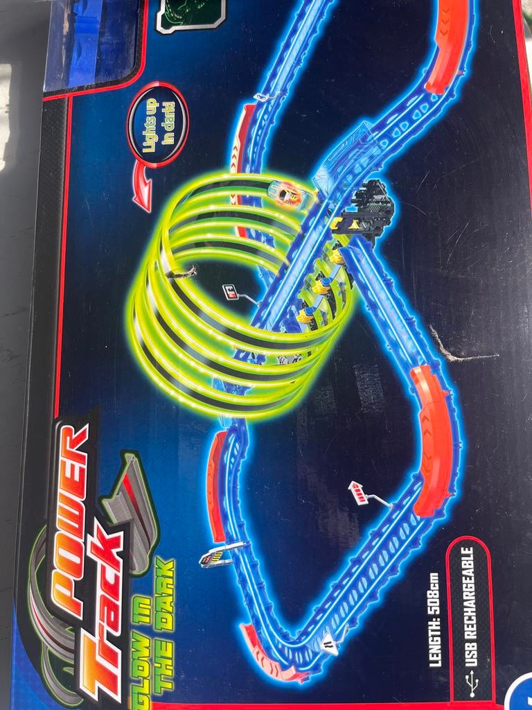 Power Track Glow in the Dark Racebaan - Compleet, Kinderen en Baby's, Speelgoed | Racebanen, Overige merken, Racebaan, Ophalen of Verzenden