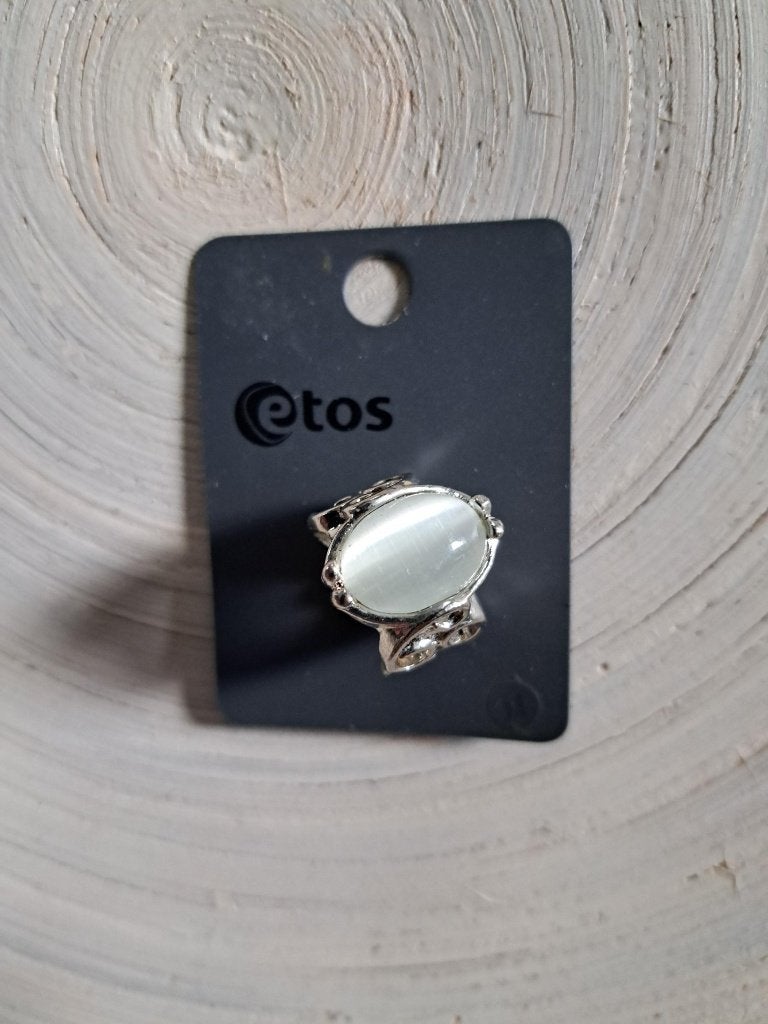 Nieuw met kaartje: ring met ovale steen., Overige materialen, Nieuw, Ophalen of Verzenden, 17 tot 18