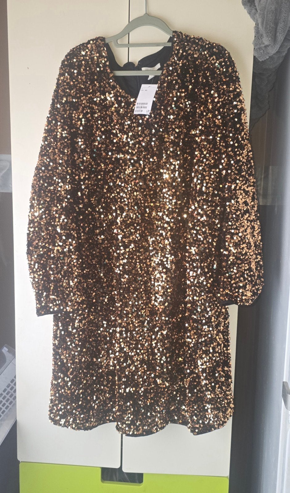 Nieuwe pailletten jurkje 4xl 56, Kleding | Dames, Grote Maten, Ophalen, H&M, Jurk, Nieuw