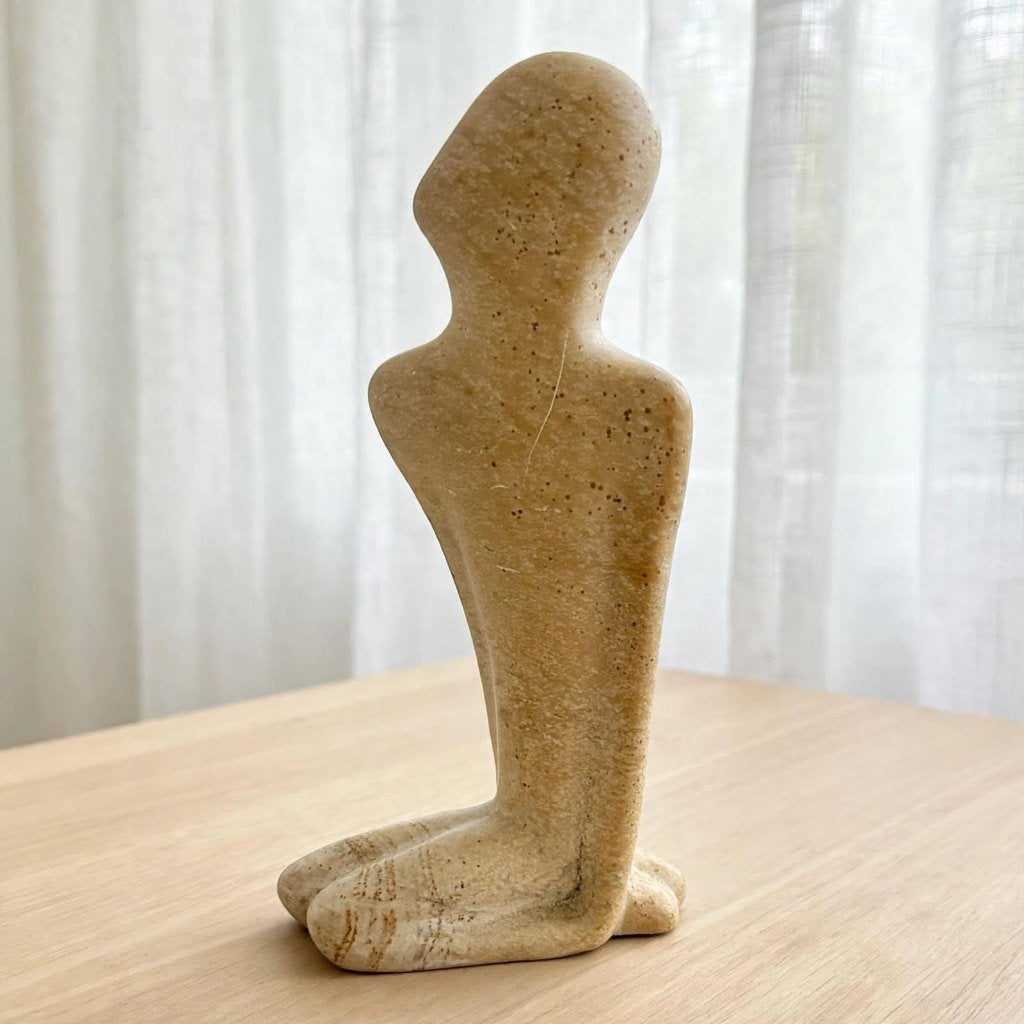 Vintage abstract mensfiguur – Kisii zeepsteen – Kenia 1970s, Ophalen of Verzenden, Gebruikt, Mens