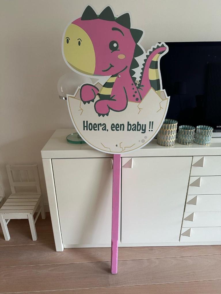 Geboortebord dino, Kinderen en Baby's, Ophalen, Gebruikt, Geboortebord
