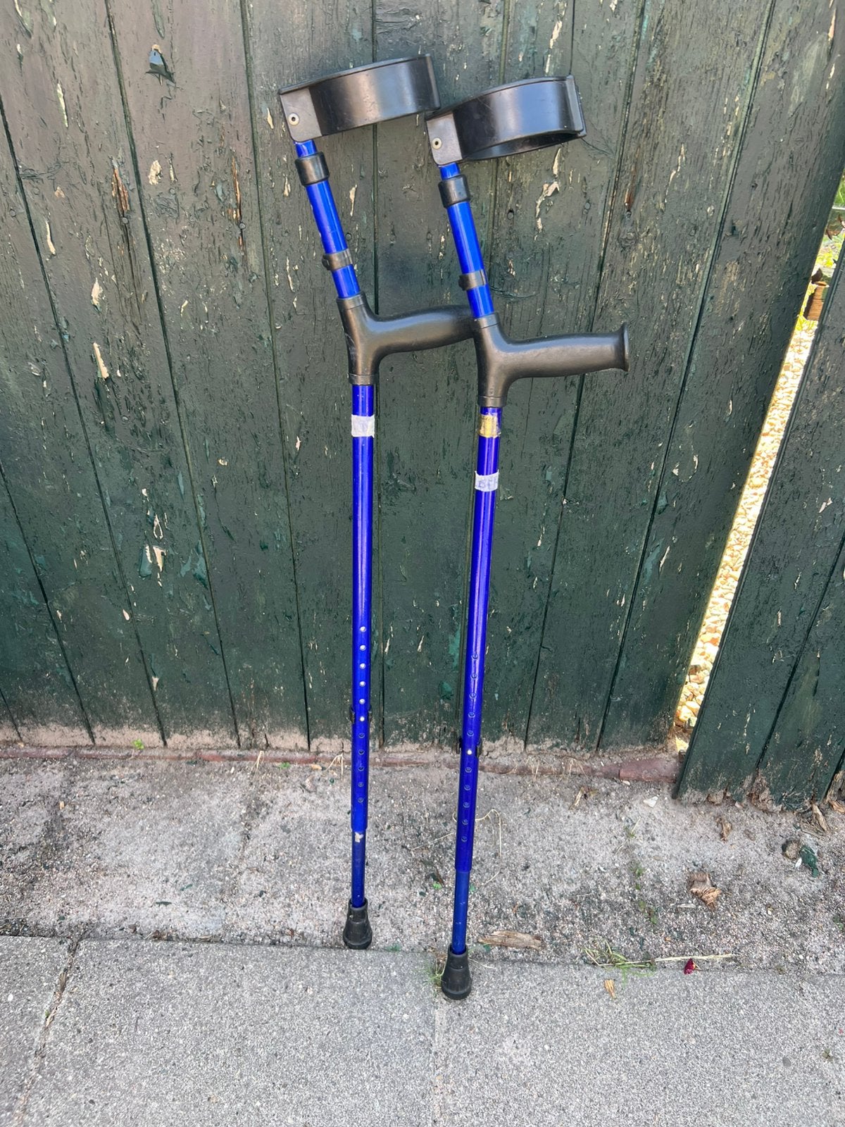 Te Koop : Loopkrukken Verstelbaar Krukken Blauw, Ophalen of Verzenden, In hoogte verstelbaar, Gebruikt