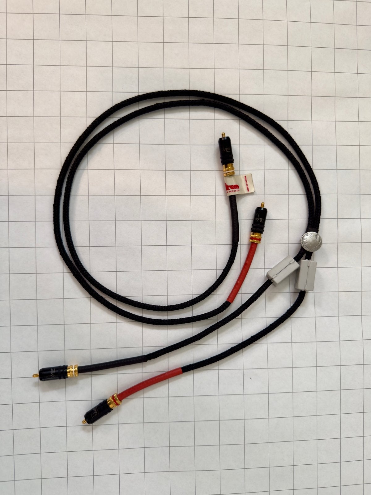Totem Acoustic Sinew RCA-interlink 1 meter – WBT-0147, Ophalen of Verzenden, Gebruikt, Minder dan 2 meter, Interlink-kabel