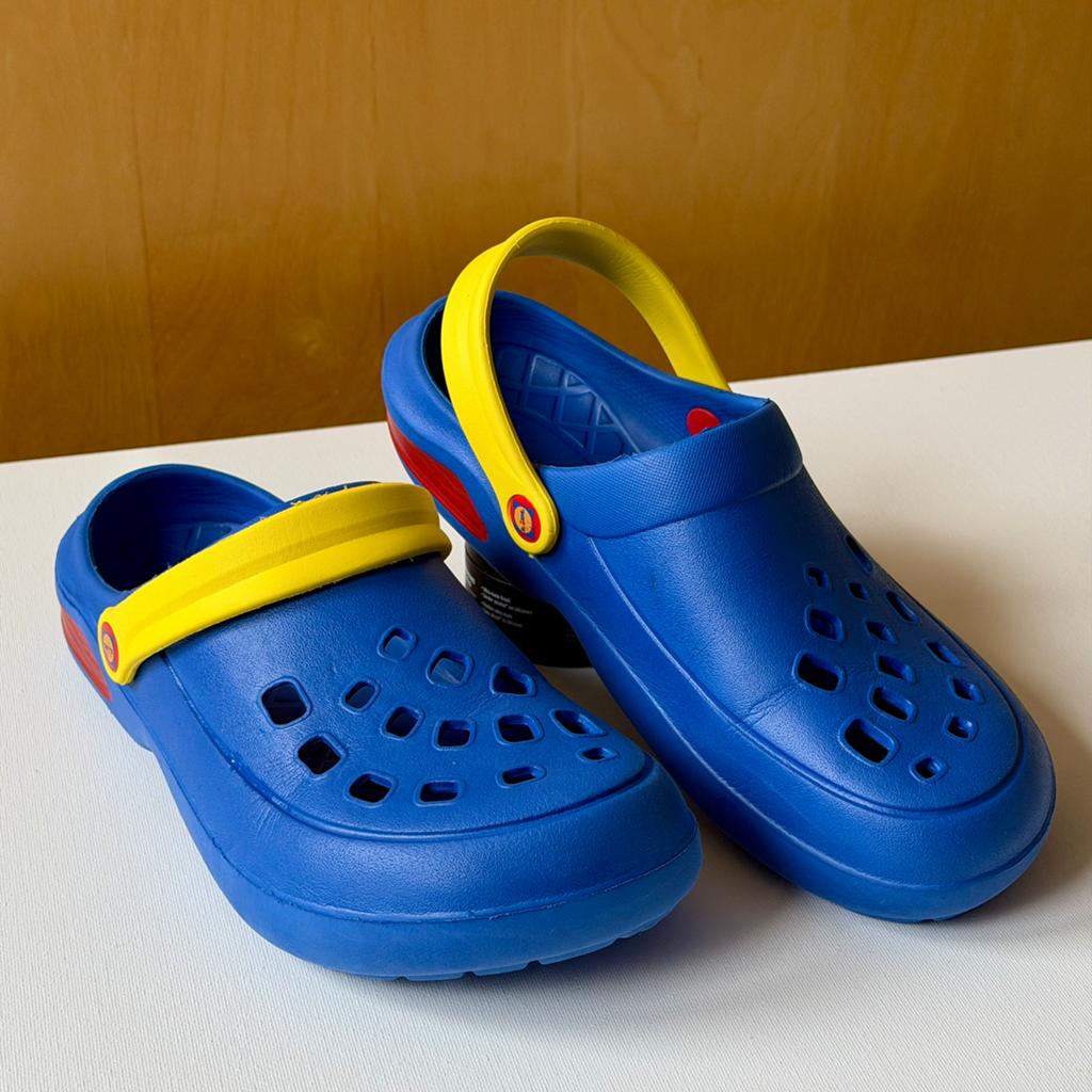 LIDL klompen / slippers blauw-geel maat 38/39, Ophalen of Verzenden, Zo goed als nieuw, Blauw