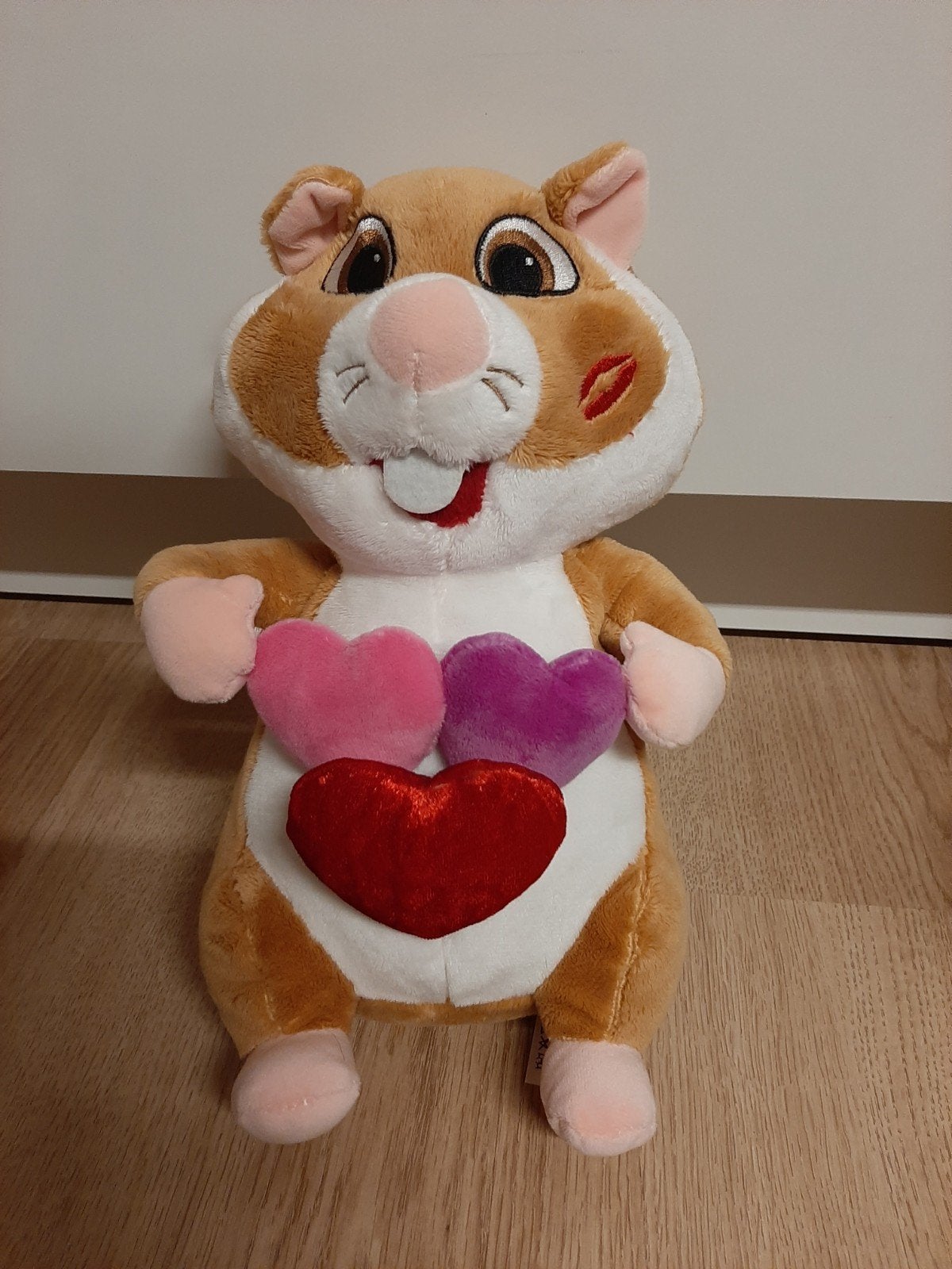 AH hamster knuffel valentijn met 3 hartjes, Ophalen of Verzenden, Overige typen
