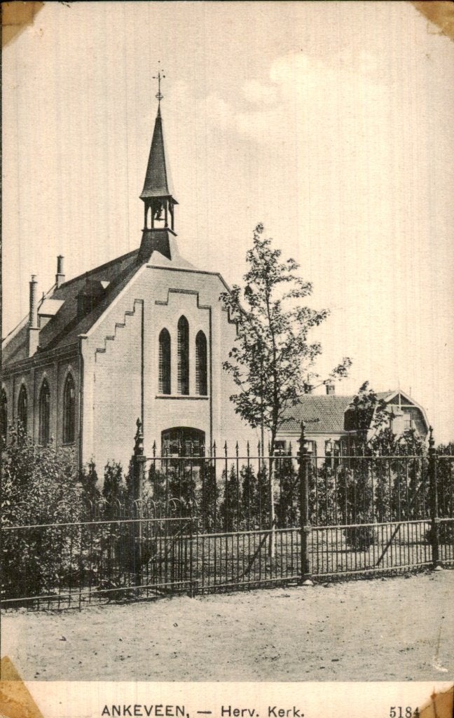 Ankeveen - Herv. Kerk. - Vooraanzicht, Ophalen of Verzenden, Voor 1920, Ongelopen, Noord-Holland