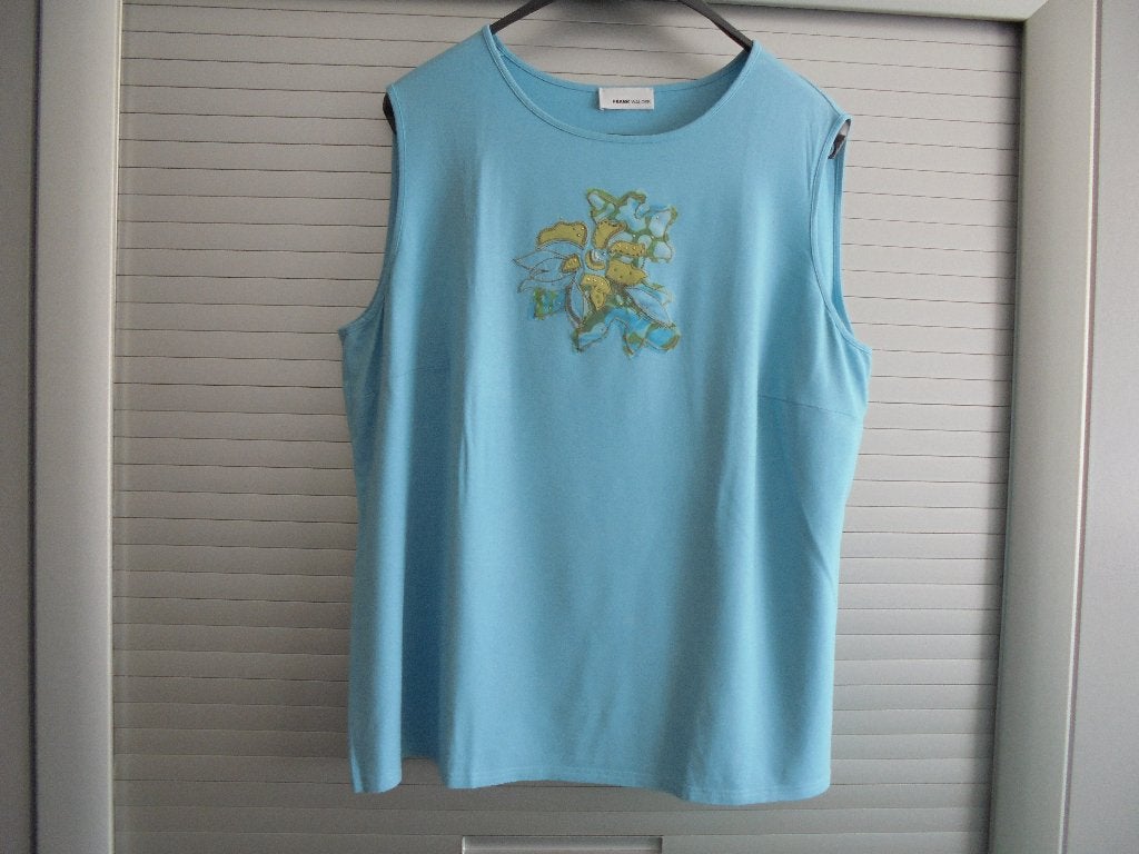 Frankwalder top maat 48 licht blauw, Kleding | Dames, Tops, Blauw, Maat 46/48 (XL) of groter, Ophalen of Verzenden, Zonder mouw