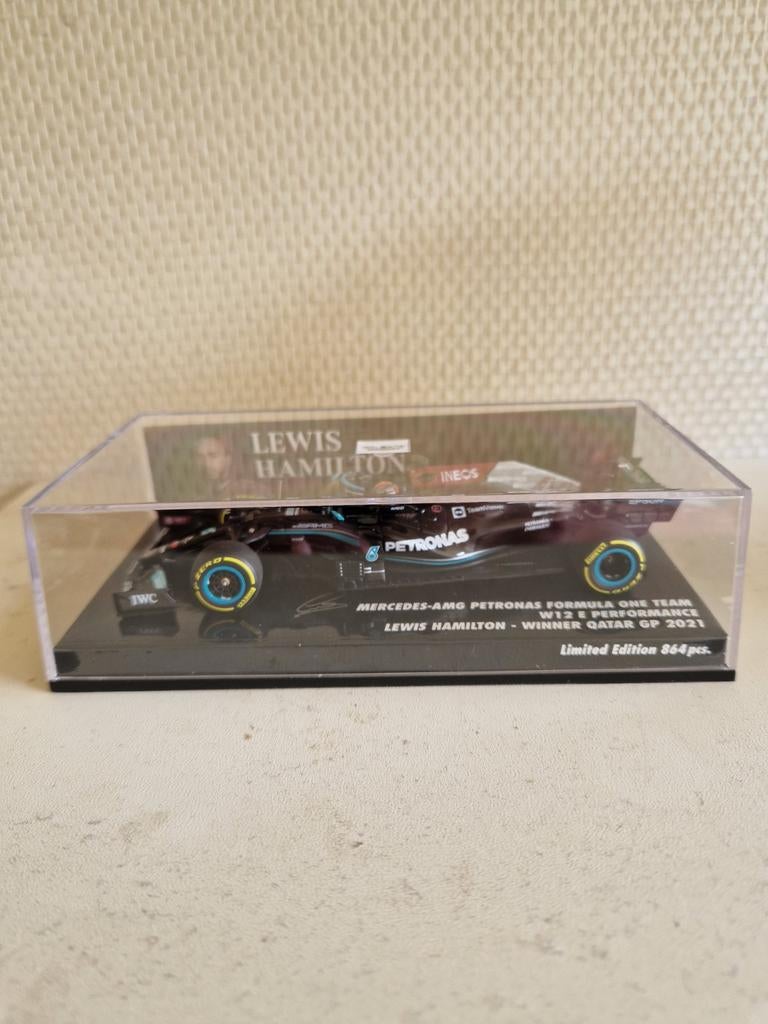 Lewis hamilton W12 winnaar Qatar 2021 minichamps, Verzenden, Nieuw, Formule 1