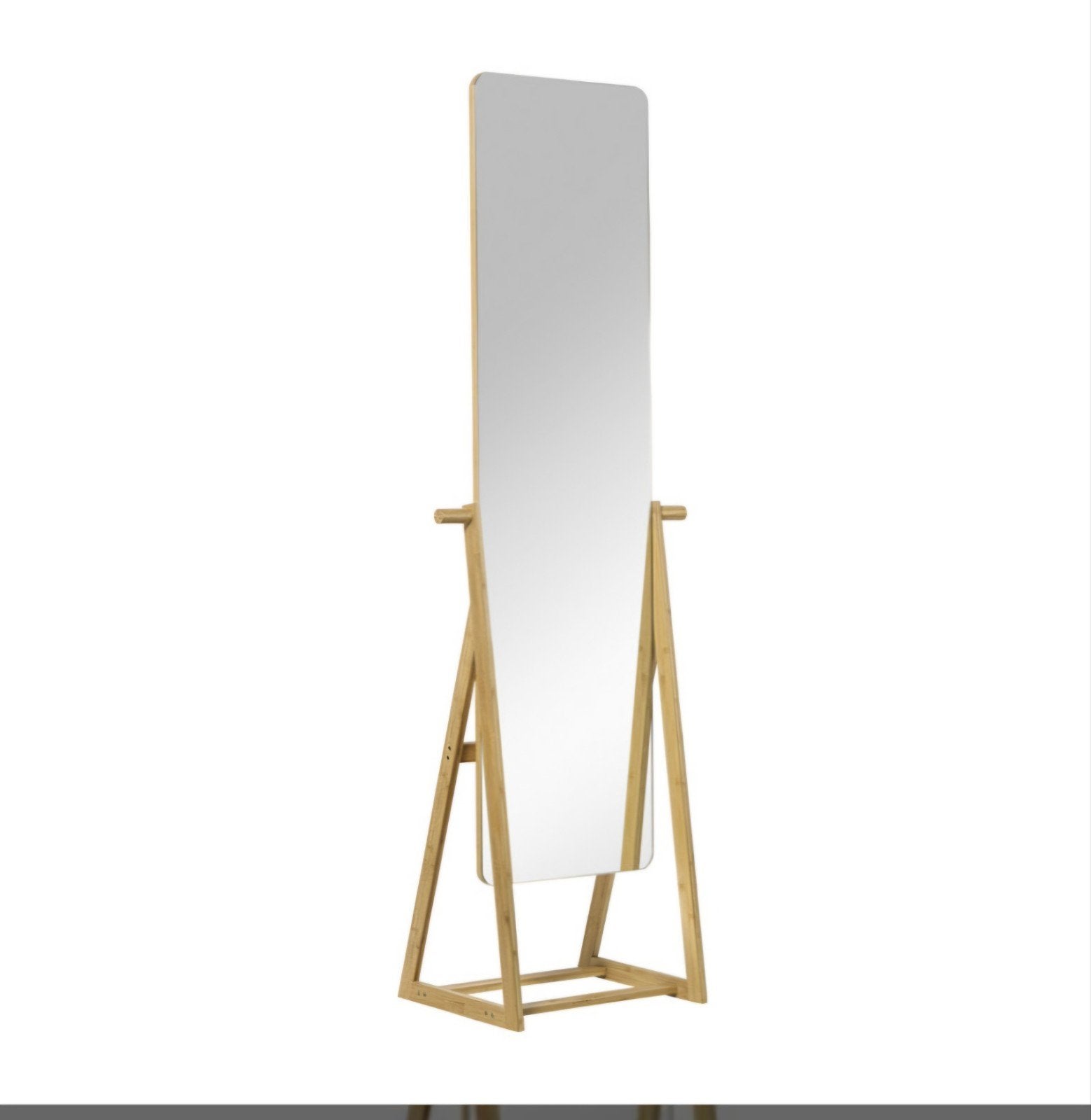 Staande bamboe spiegel Xenos bruin 172x47x42 cm, Ophalen