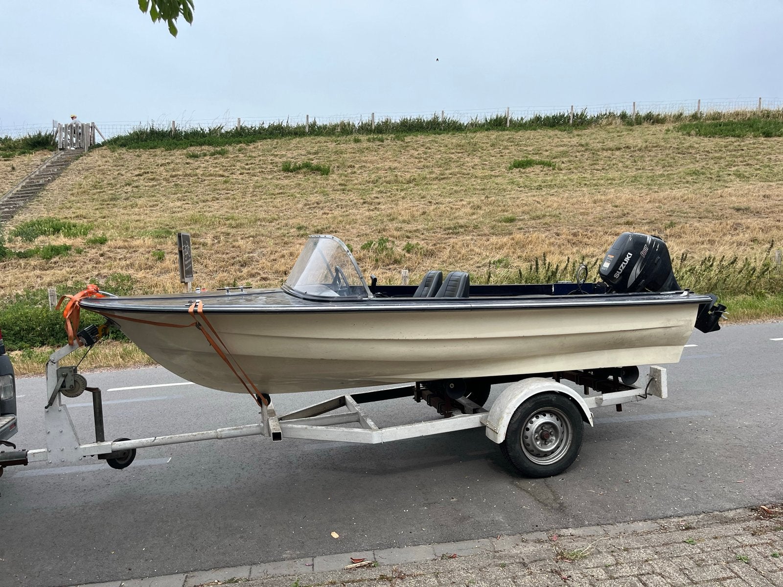 Suzuki buitenboordmotor met boot en trailer, Overige merken, Gebruikt, Viertaktmotor, Ophalen of Verzenden