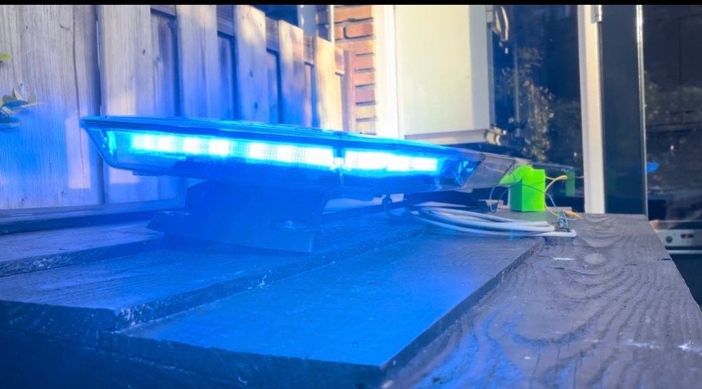 blauw amber LED flitsbalk met sirene schakelpaneeel, Ophalen
