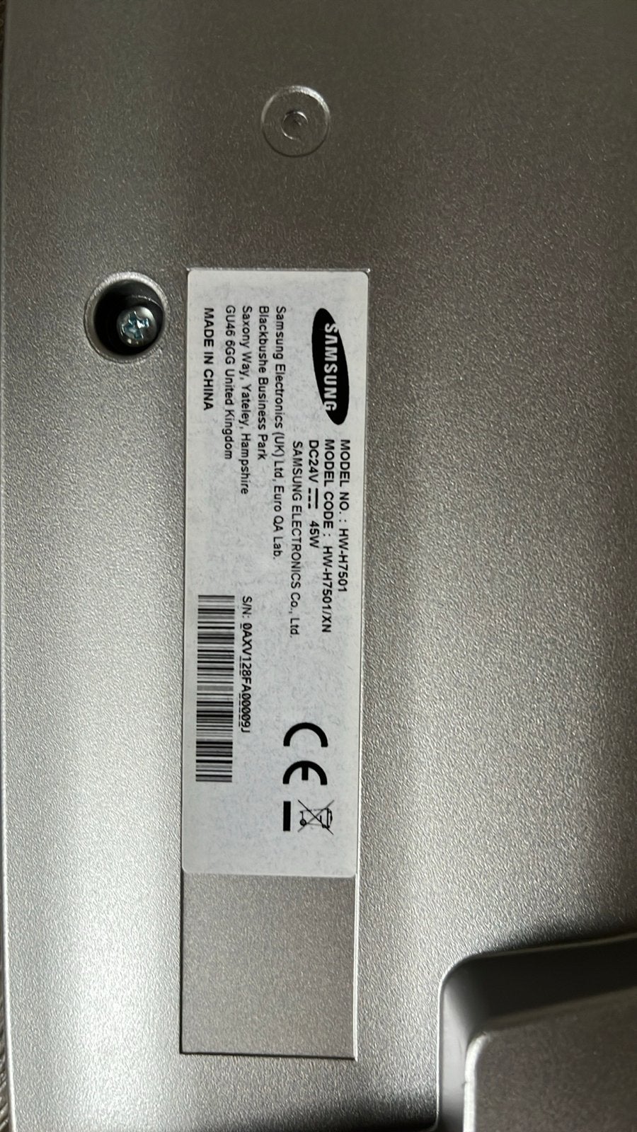 Samsung HW-H7501 Soundbar met draadloze subwoofer, Ophalen, Met externe subwoofer, Gebruikt