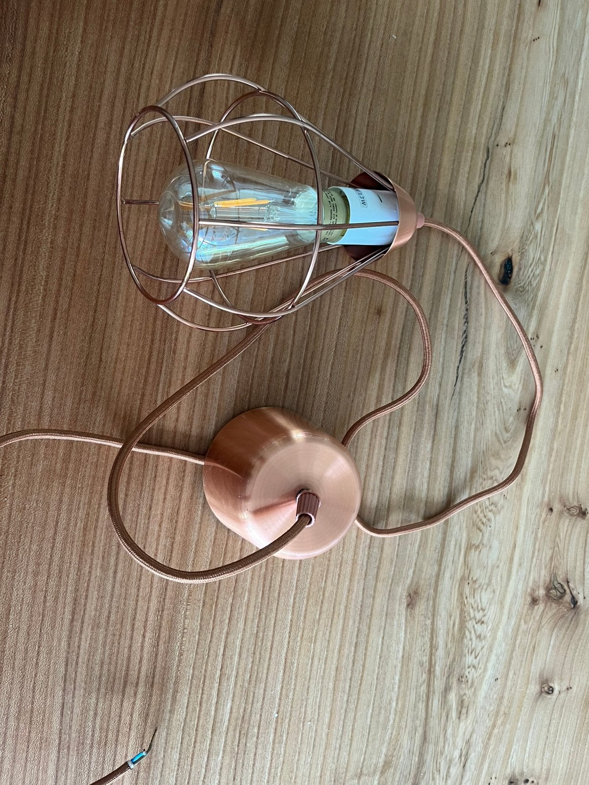 Koperen lamp van IKEA, Huis en Inrichting, Lampen | Hanglampen, Ophalen, Zo goed als nieuw, Metaal